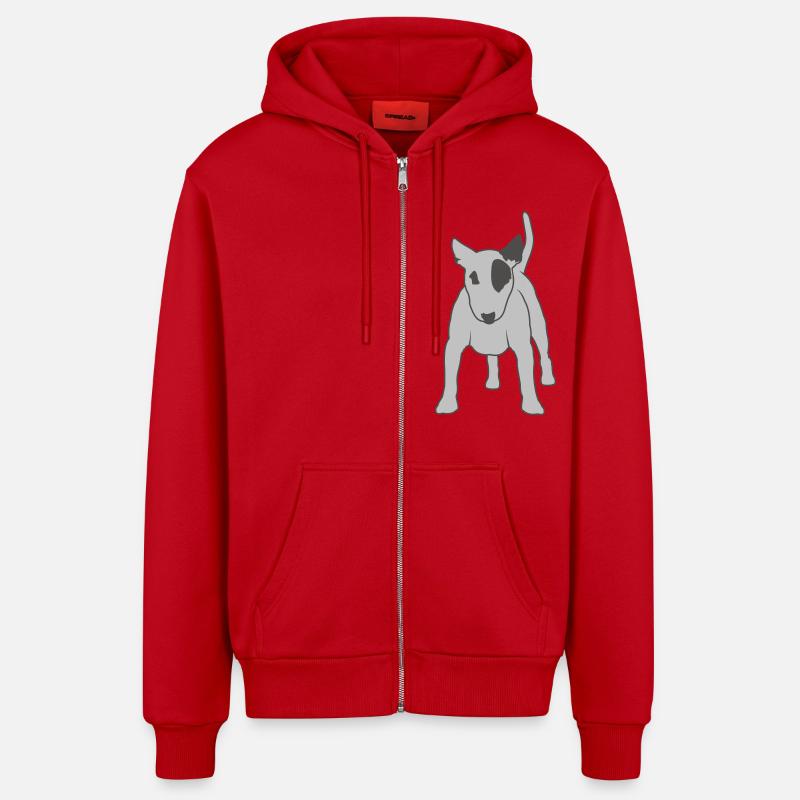 dogz_bullterrier_b_outlined - Veste à capuche bio décontractée fabriquée en UE - rouge