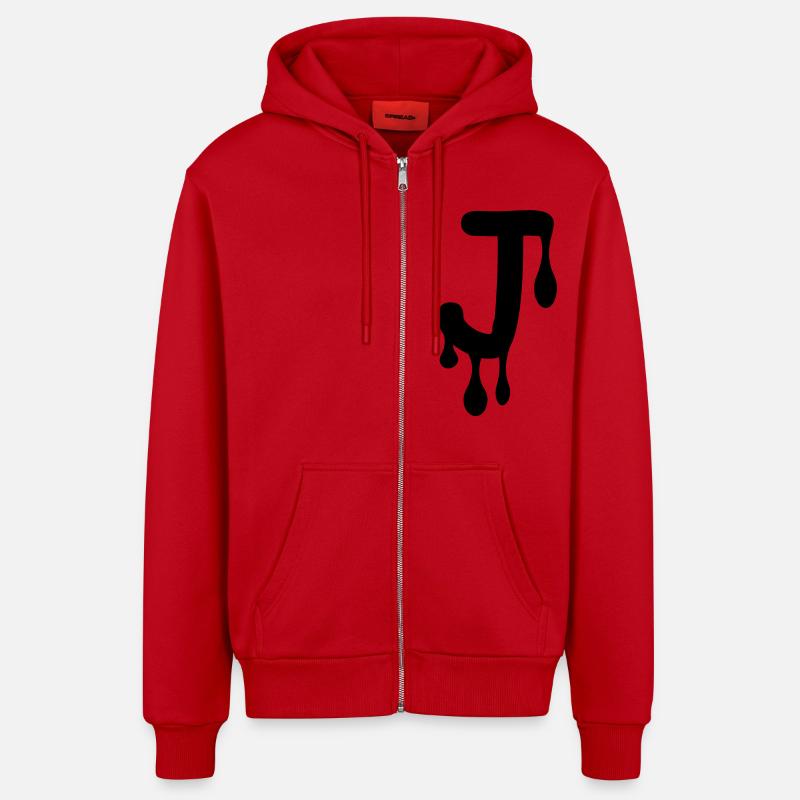 j_comic_graffiti - Veste à capuche bio décontractée fabriquée en UE - rouge