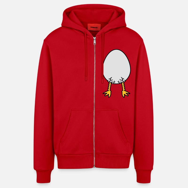 Chick In Egg - Veste à capuche bio décontractée fabriquée en UE - rouge