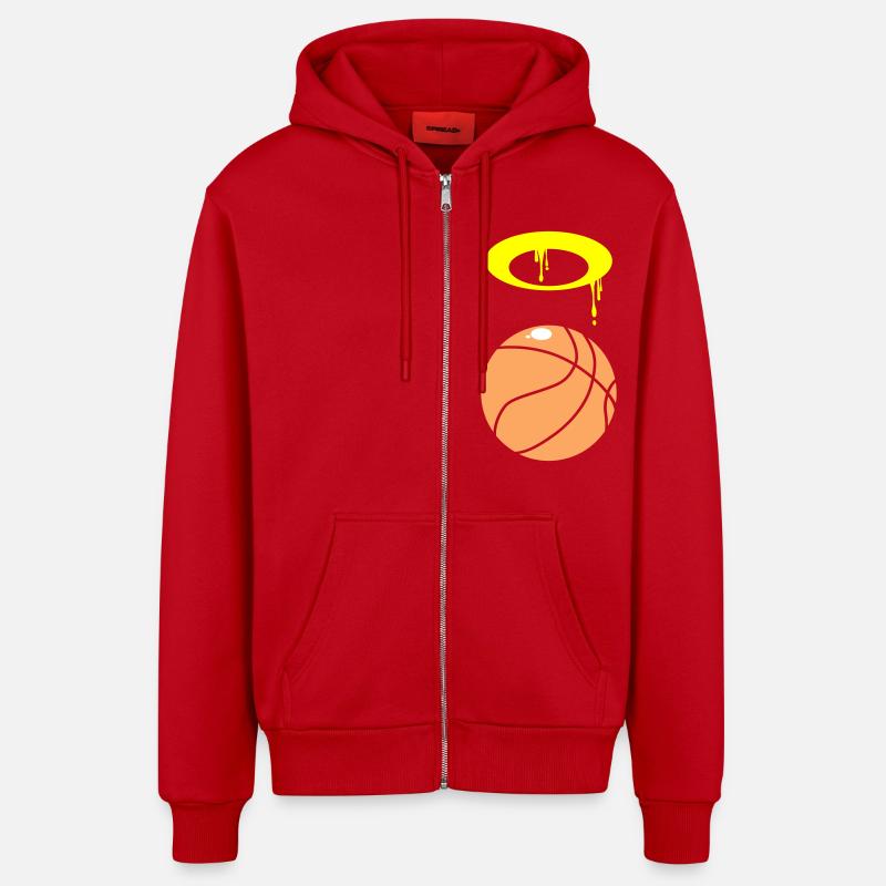 Basket-ball 5 0 10 - Veste à capuche bio décontractée fabriquée en UE - rouge