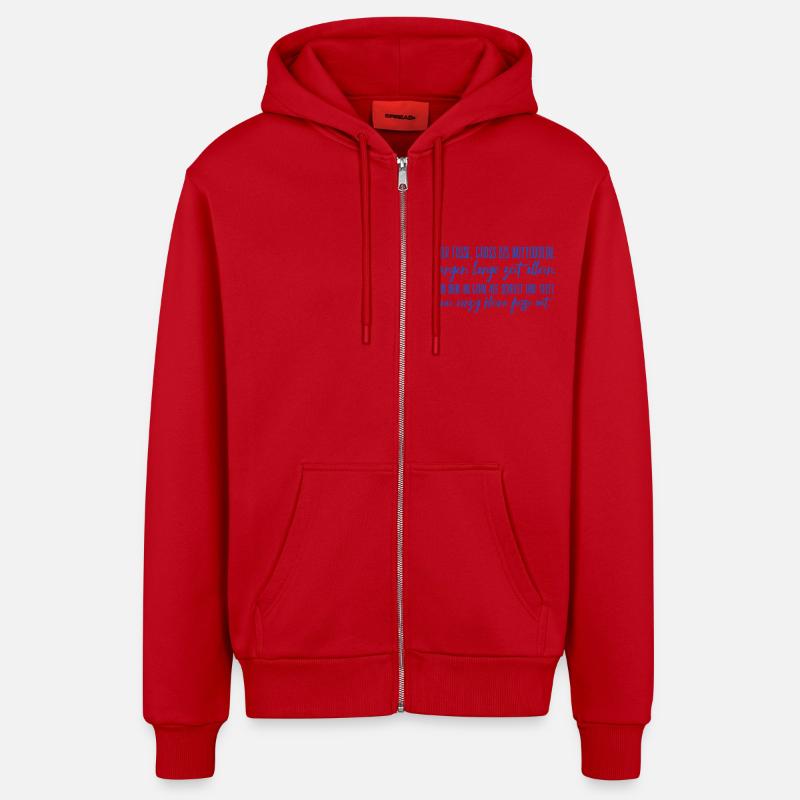 Idée cadeau de baptême - Veste à capuche bio décontractée fabriquée en UE - rouge
