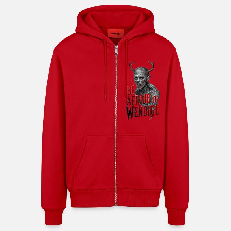 Ayez peur du Wendigo - Veste à capuche bio décontractée fabriquée en UE - rouge