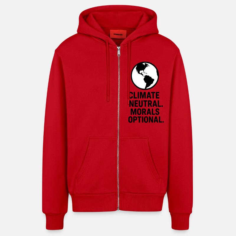 Klimate neutral morals optional - Organic Relaxed Kapuzenjacke Made in EU - Rot