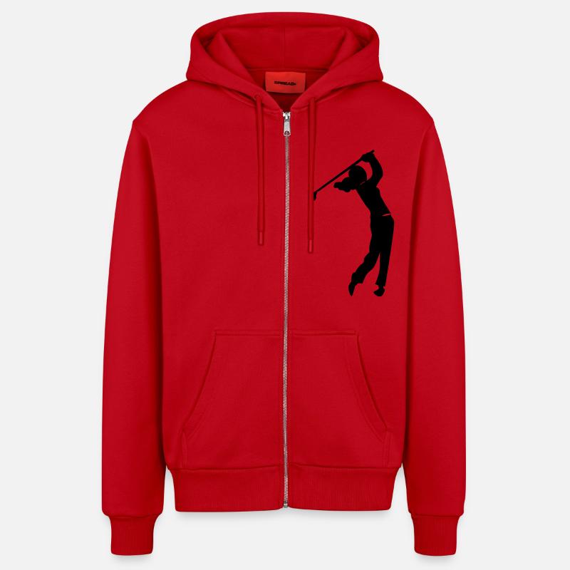 golfeuse - Veste à capuche bio décontractée fabriquée en UE - rouge