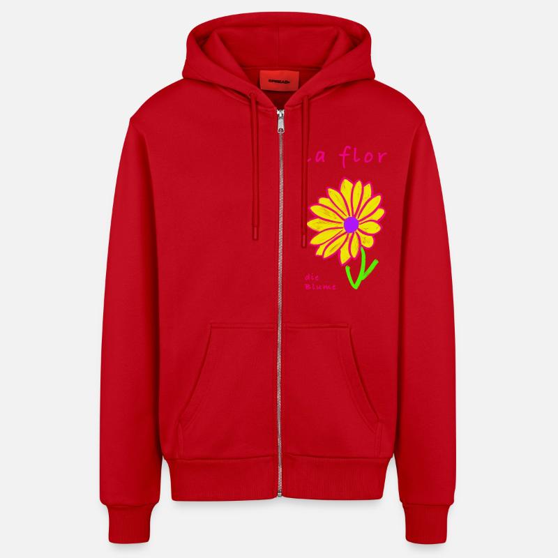 Die Blume auf Spanisch - Organic Relaxed Kapuzenjacke Made in EU - Rot