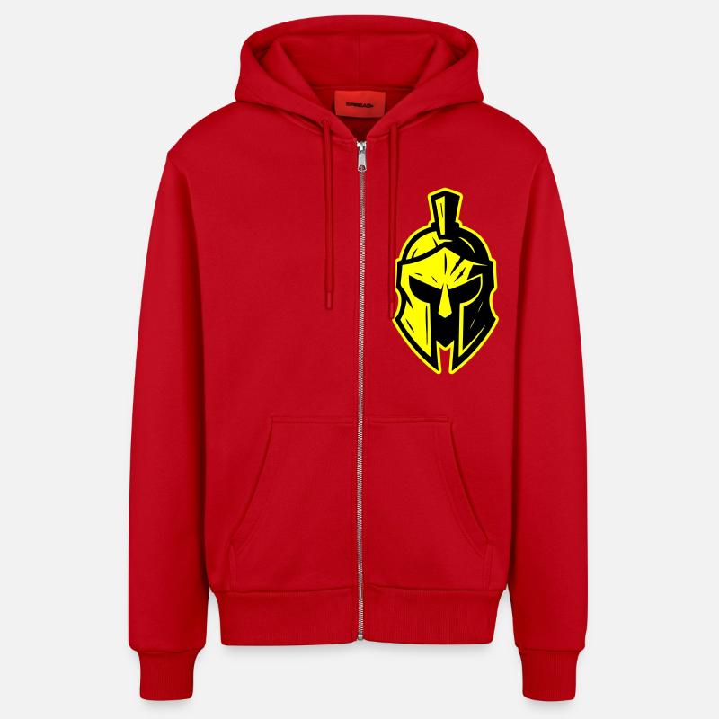 Casque de gladiateur spartiate Sparta - Veste à capuche bio décontractée fabriquée en UE - rouge