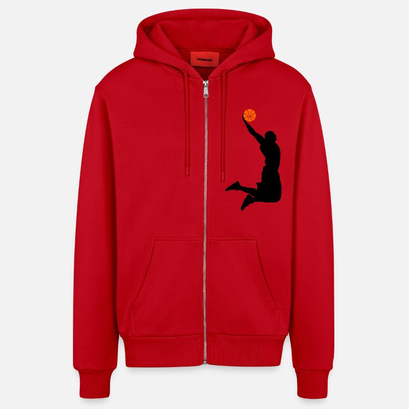 super dunk - Veste à capuche bio décontractée fabriquée en UE - rouge