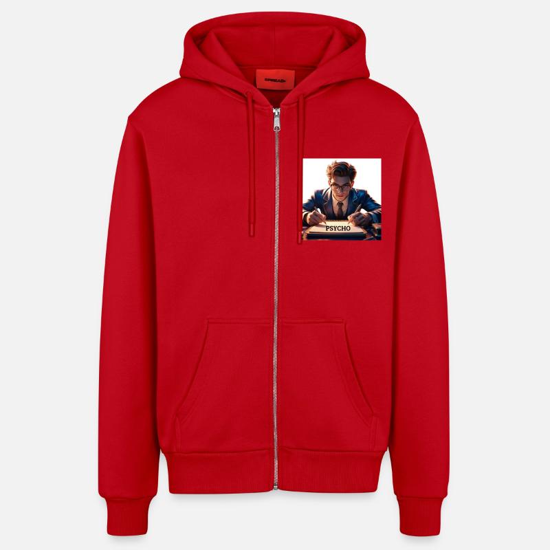 Psycho - Veste à capuche bio décontractée fabriquée en UE - rouge