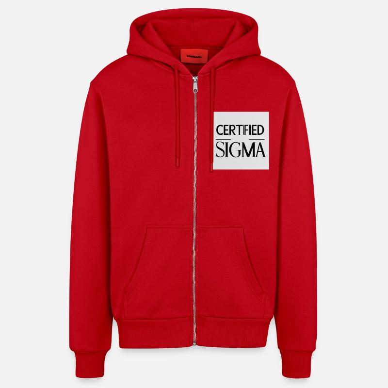 Certifié Sigma - Veste à capuche bio décontractée fabriquée en UE - rouge