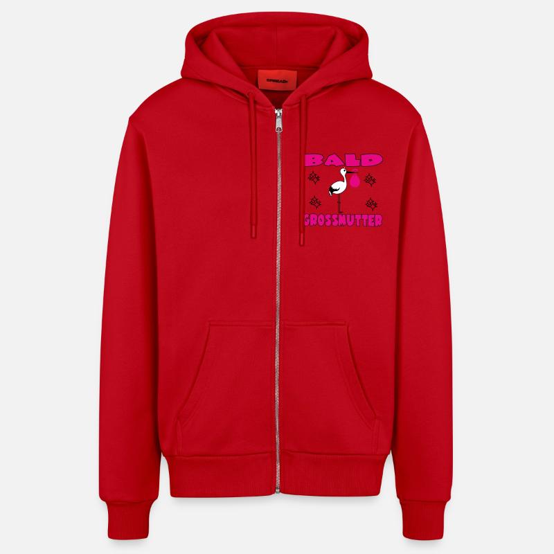 BALD GROSSMUTTER - Veste à capuche bio décontractée fabriquée en UE - rouge