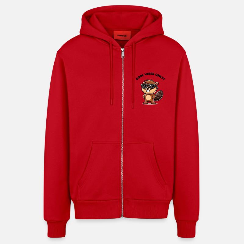 Lunettes de soleil Beaver Comic - Veste à capuche bio décontractée fabriquée en UE - rouge