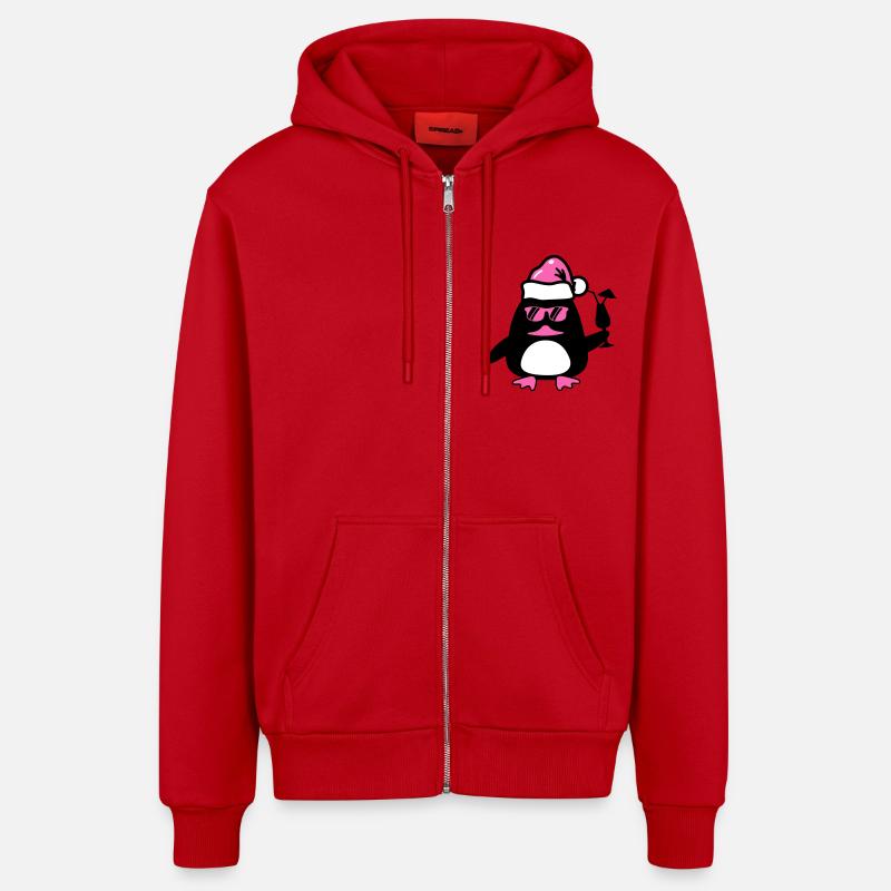 Noël du canard de plage - Veste à capuche bio décontractée fabriquée en UE - rouge