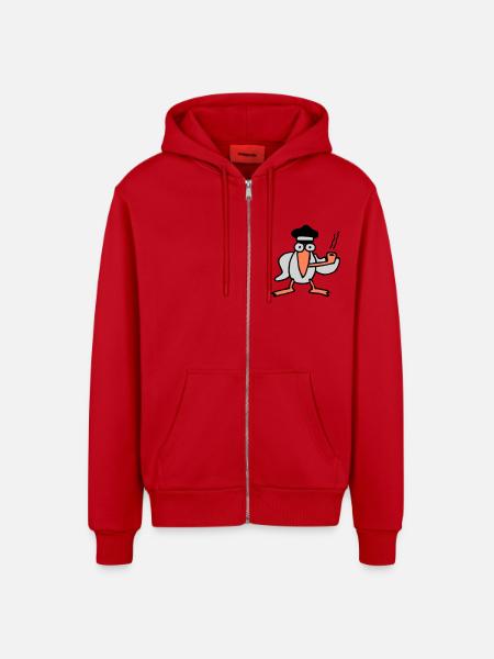 kapitaen_moewe - Organic Relaxed Hooded Jacket Made in EU - red