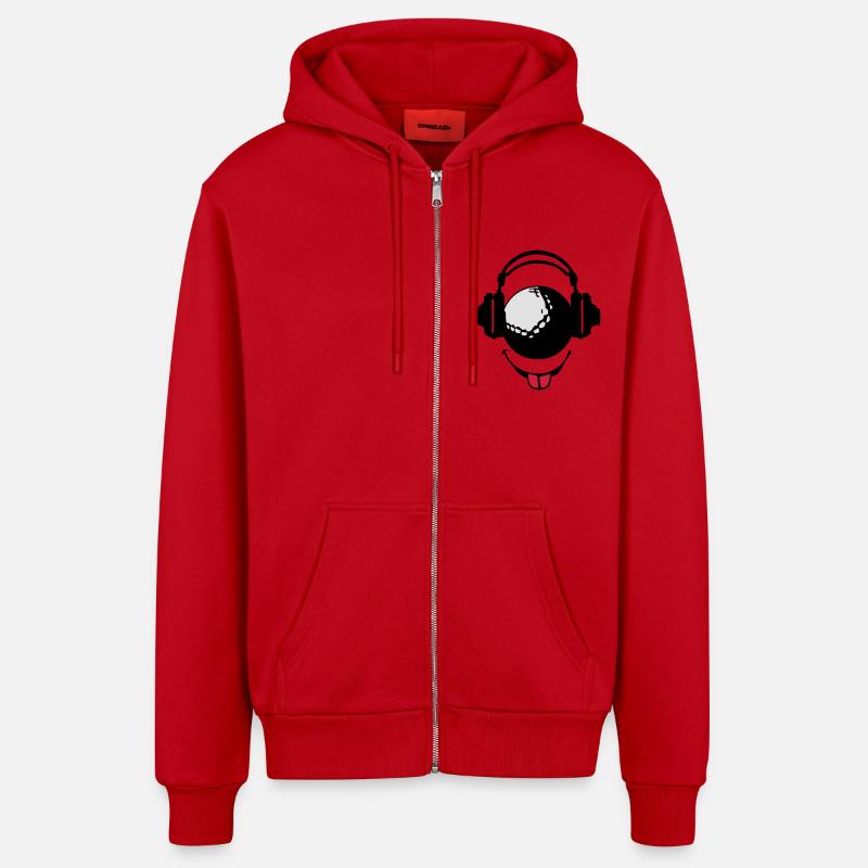 Kopfhörer Kopfhörer dj Golf smiley1 - Organic Relaxed Kapuzenjacke Made in EU - Rot