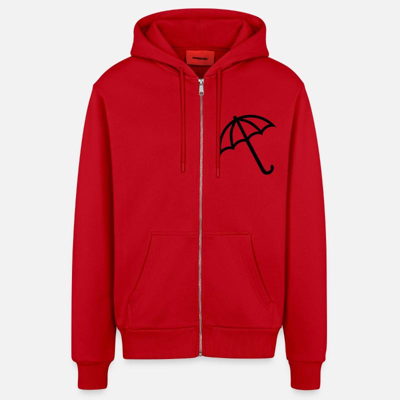 Parapluie - Veste à capuche bio décontractée fabriquée en UE - rouge
