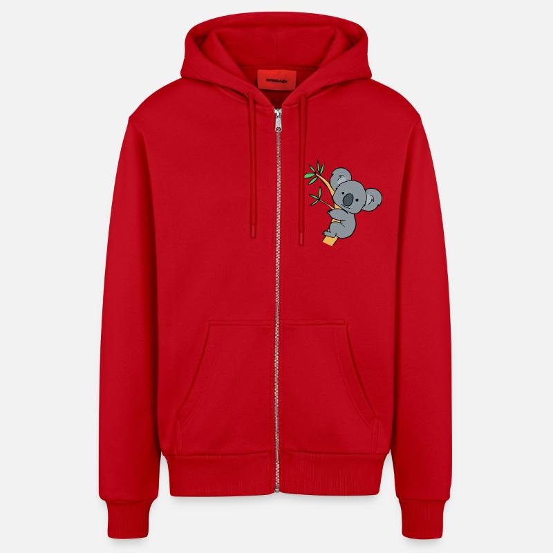 KOALA Bear 2 - Veste à capuche bio décontractée fabriquée en UE - rouge