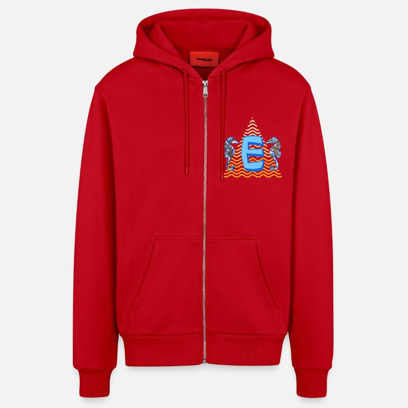 seepferdchen e 262 e - Organic Relaxed Kapuzenjacke Made in EU - Rot