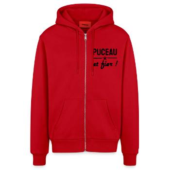 Humour - Veste à capuche bio décontractée fabriquée en UE - rouge - Devant