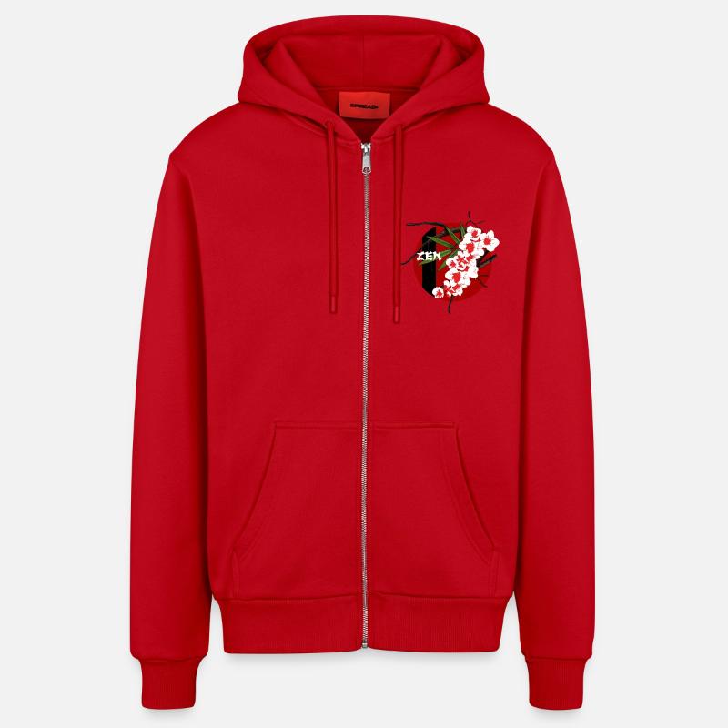 Zen 05 - Veste à capuche bio décontractée fabriquée en UE - rouge