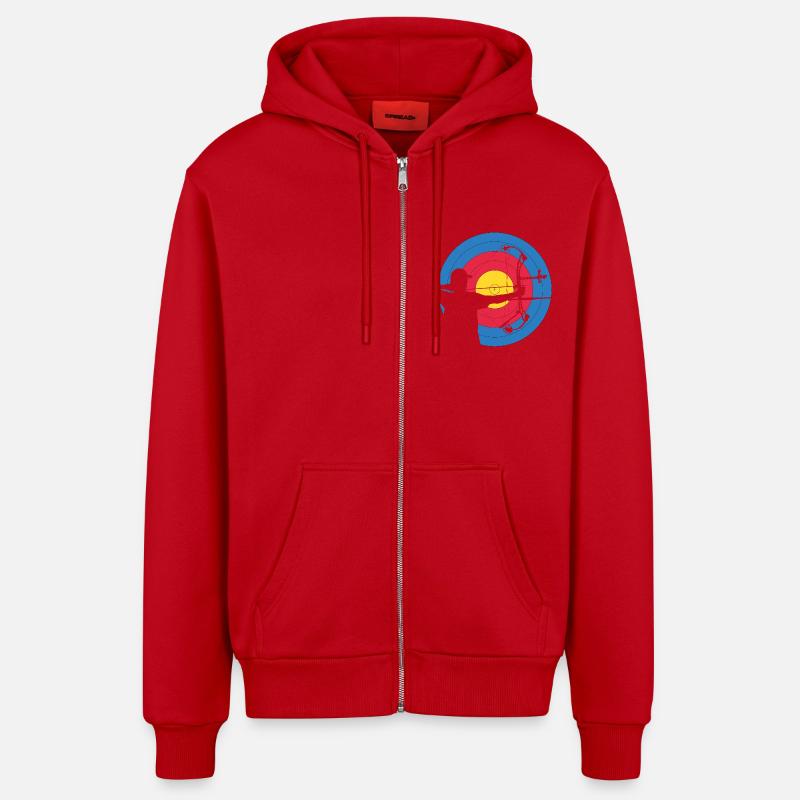 CompoundTargetArcherW-02 - Veste à capuche bio décontractée fabriquée en UE - rouge
