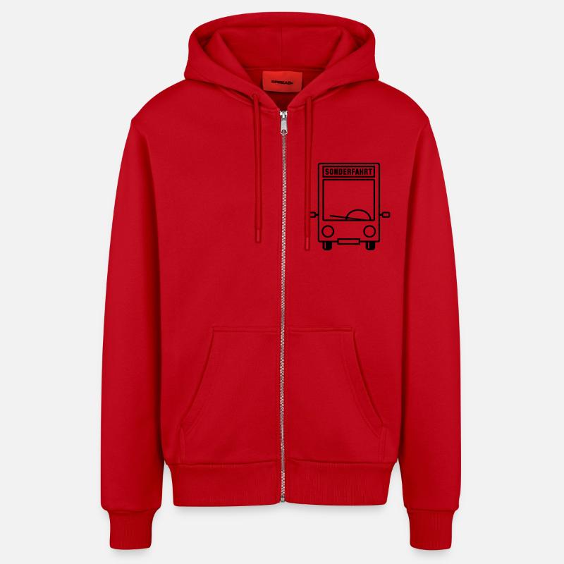 Bus - voyage spécial - Veste à capuche bio décontractée fabriquée en UE - rouge