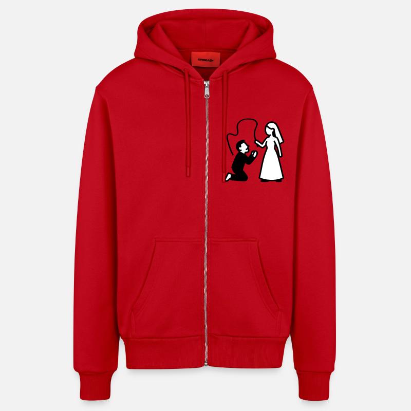 Ehepaar Hochzeit Peitsche - Organic Relaxed Kapuzenjacke Made in EU - Rot