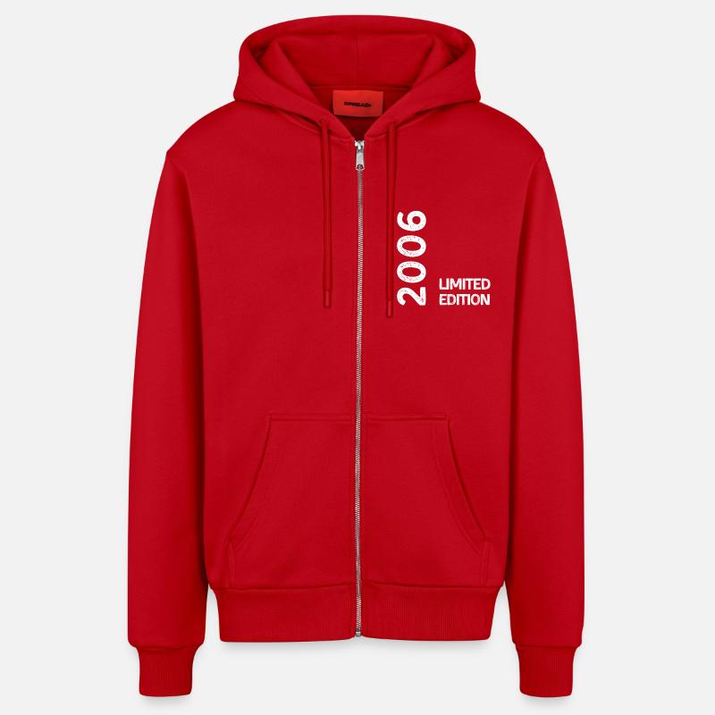 2006 limited edition - Veste à capuche bio décontractée fabriquée en UE - rouge