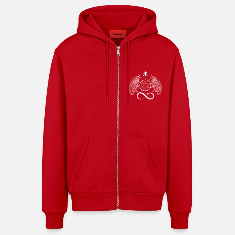 Symbole occulte de l’infini - Veste à capuche bio décontractée fabriquée en UE - rouge