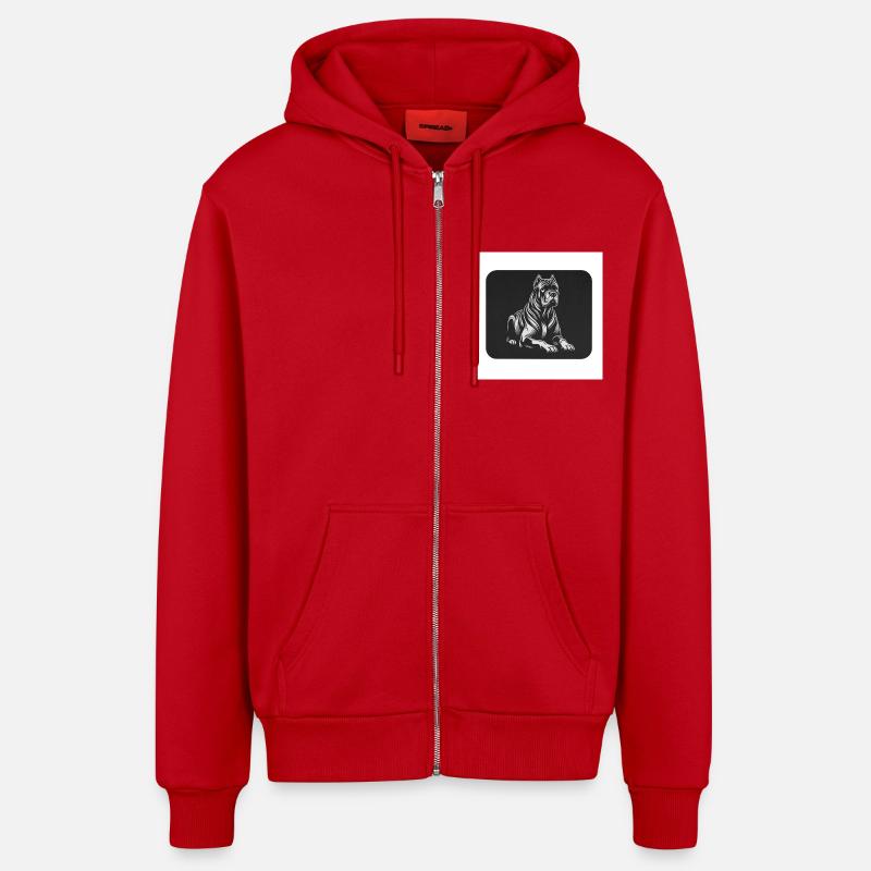 Canecorso - Veste à capuche bio décontractée fabriquée en UE - rouge