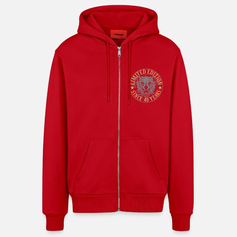 40 Wolf Limited Edition clear - Veste à capuche bio décontractée fabriquée en UE - rouge