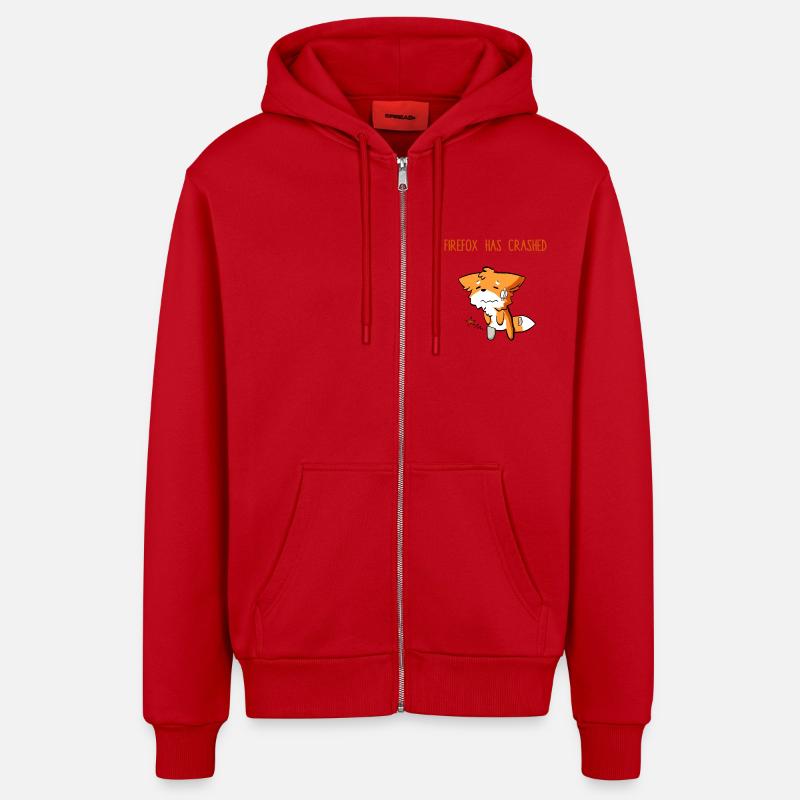 Firefox has crashed funny - Organic Relaxed Kapuzenjacke Made in EU - Rot