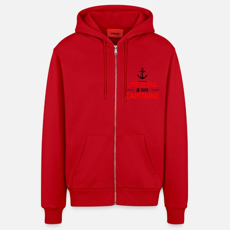 j'peux pas je suis capitaine - Veste à capuche bio décontractée fabriquée en UE - rouge