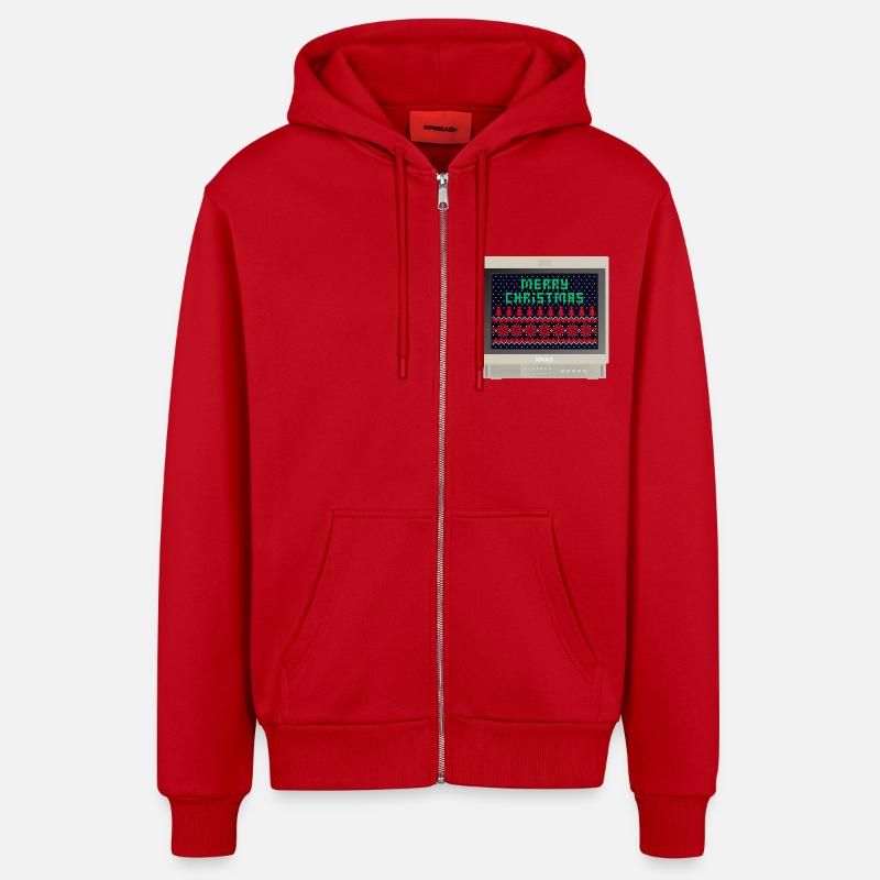 PVM Lover - Merry xmas - Veste à capuche bio décontractée fabriquée en UE - rouge