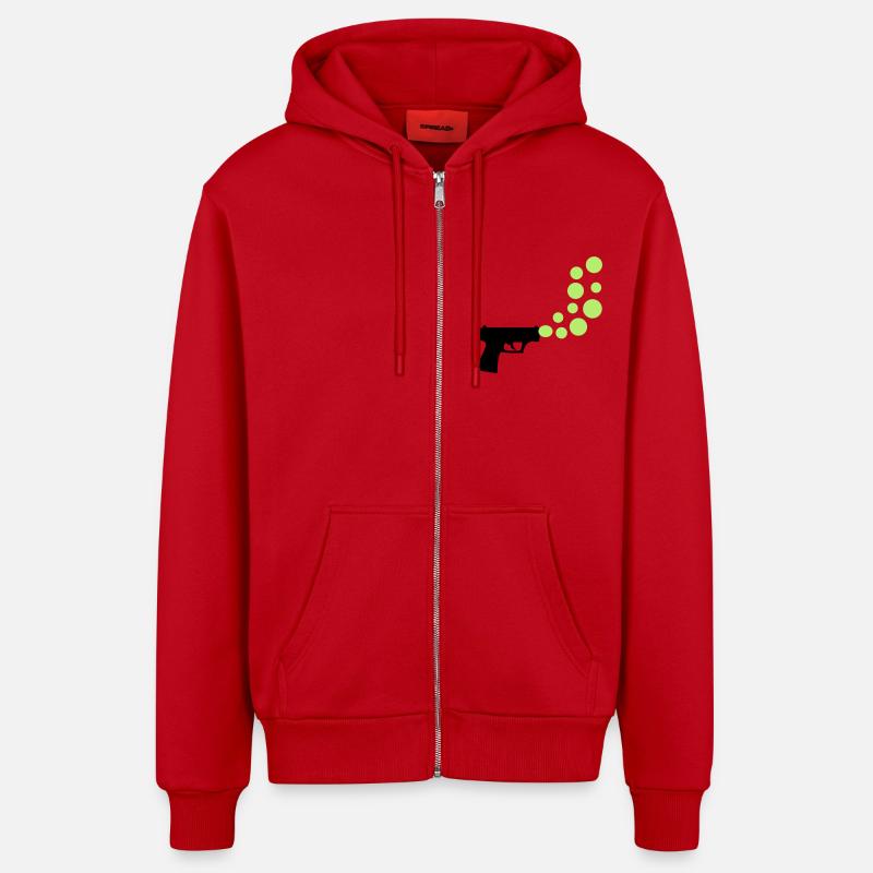 bubble gun - Organic Relaxed Kapuzenjacke Made in EU - Rot