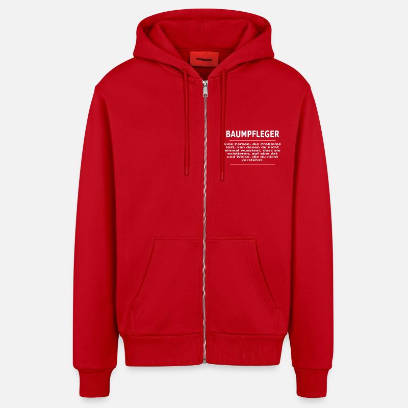 BAUMPFLEGER - Organic Relaxed Kapuzenjacke Made in EU - Rot