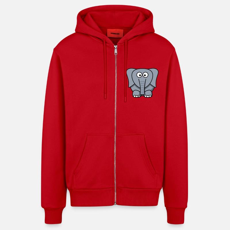 Elephant Elephant Cirque - Veste à capuche bio décontractée fabriquée en UE - rouge