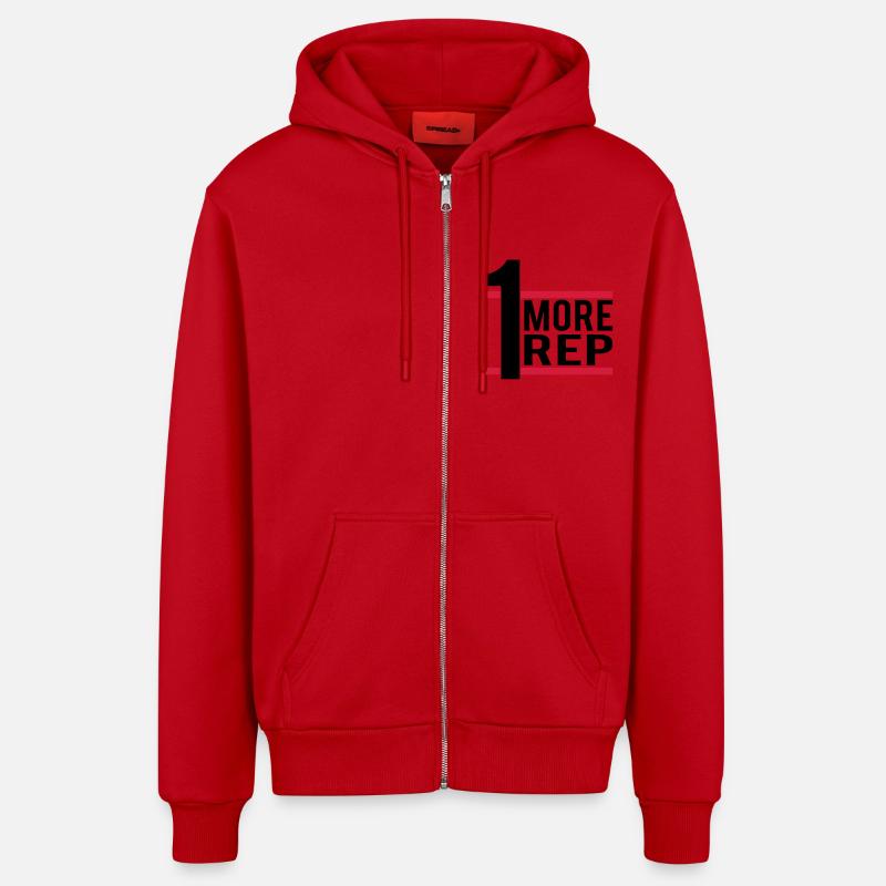 1 More Rep - Veste à capuche bio décontractée fabriquée en UE - rouge