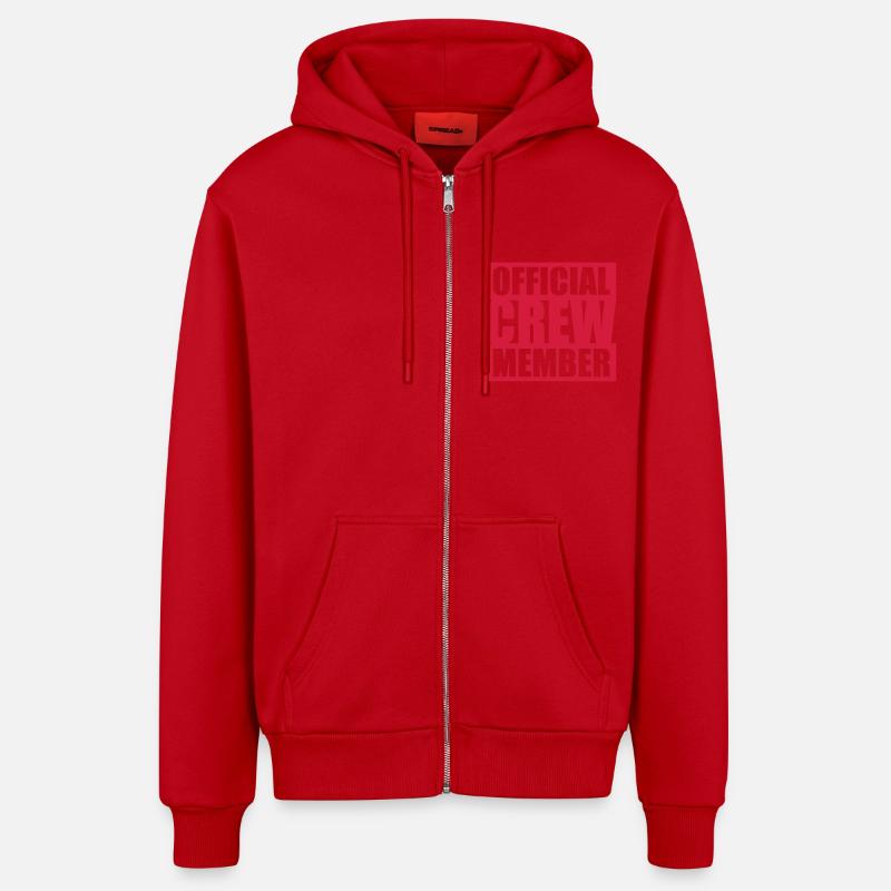 Official Crew Member Logo - Veste à capuche bio décontractée fabriquée en UE - rouge
