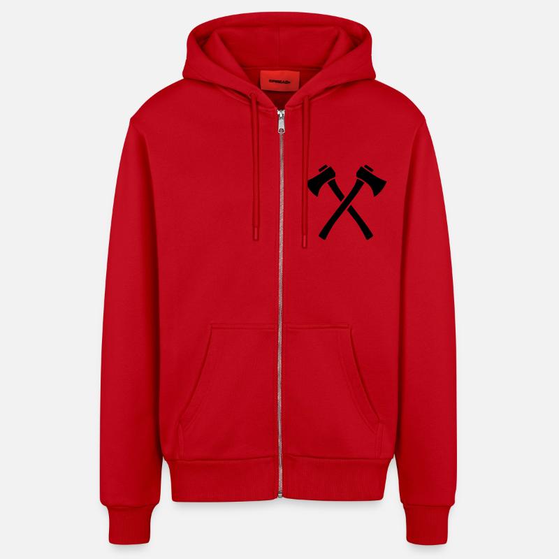 Axt - Organic Relaxed Kapuzenjacke Made in EU - Rot