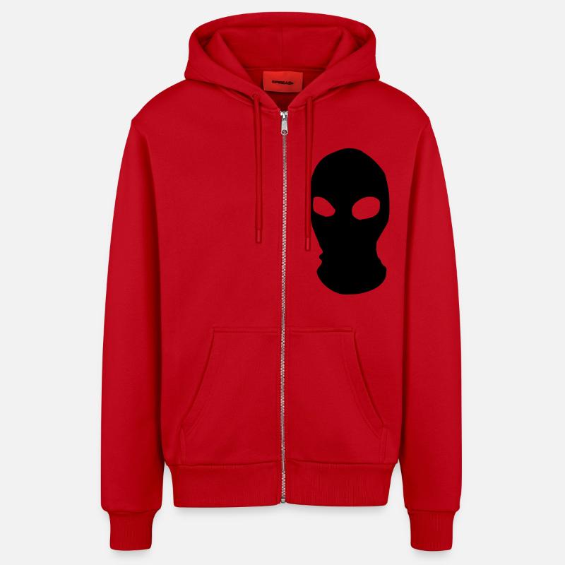 Masque - Veste à capuche bio décontractée fabriquée en UE - rouge