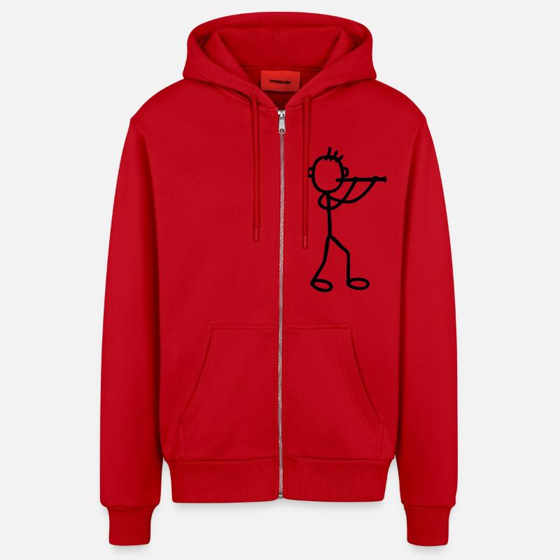 Flöter - Bläser - Organic Relaxed Kapuzenjacke Made in EU - Rot