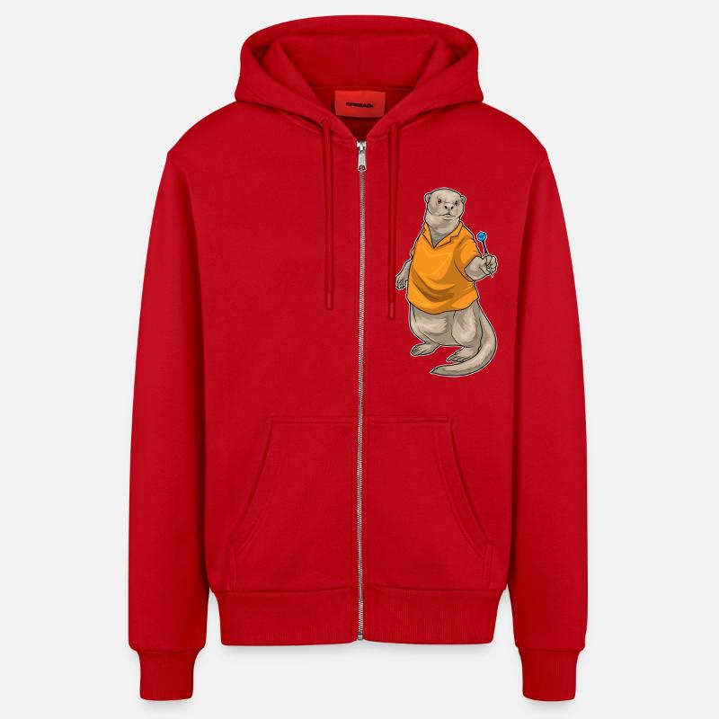 Loutre Dart Dartpfeil - Veste à capuche bio décontractée fabriquée en UE - rouge