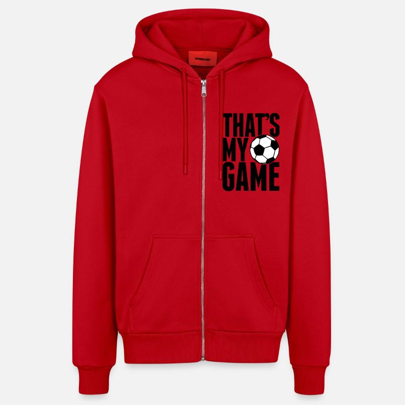 that's my game - soccer - Veste à capuche bio décontractée fabriquée en UE - rouge