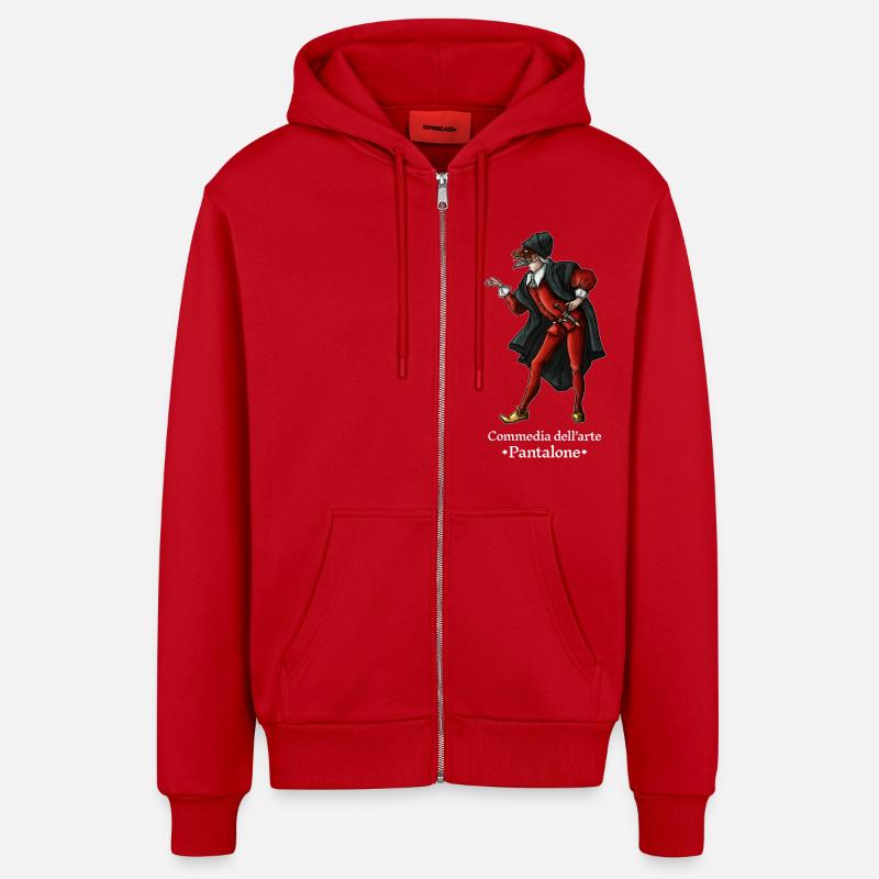 Pantalone - Organic Relaxed Kapuzenjacke Made in EU - Rot