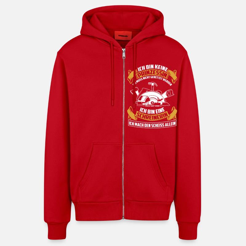 HM - aucune princesse - Veste à capuche bio décontractée fabriquée en UE - rouge