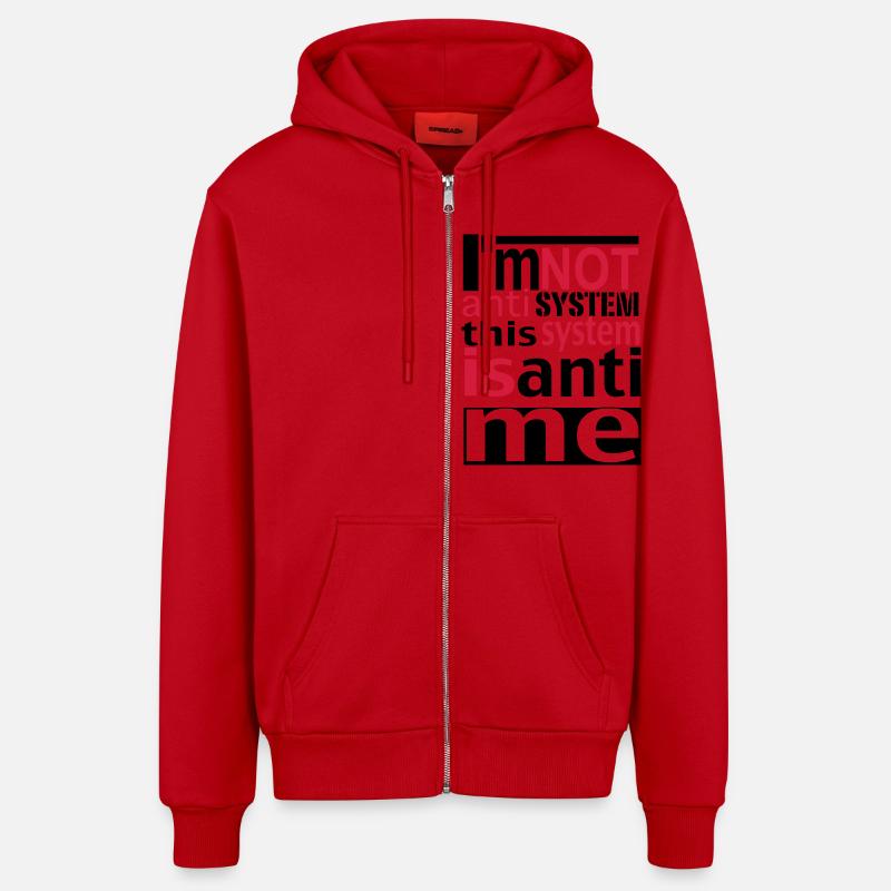 systeme - Veste à capuche bio décontractée fabriquée en UE - rouge