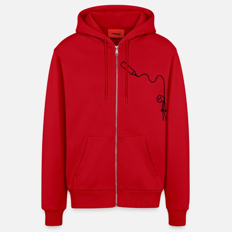 hangman_drawing - Organic Relaxed Kapuzenjacke Made in EU - Rot