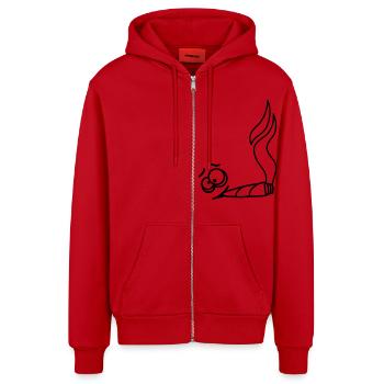 Joint Smoker - Organic Relaxed Kapuzenjacke Made in EU - Rot - Vorne