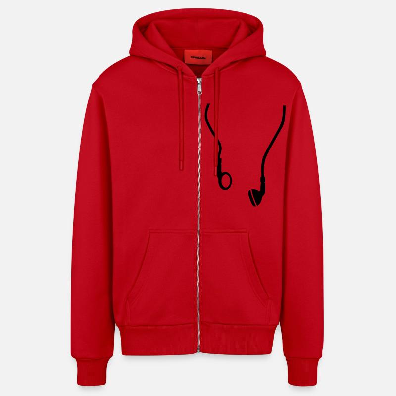 Casque - Veste à capuche bio décontractée fabriquée en UE - rouge