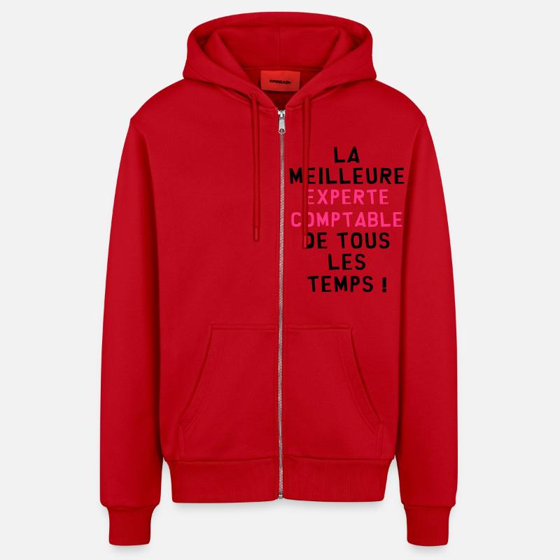 Expert Comptable / Comptabilité / Comptable / - Veste à capuche bio décontractée fabriquée en UE - rouge
